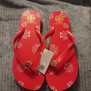 Tort Burch Red Flipflops size 11
